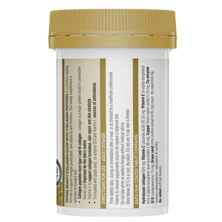 lk5v- Swisse Beauty Collagen Glow With Collagen Peptides Kolagen 60 Tablet