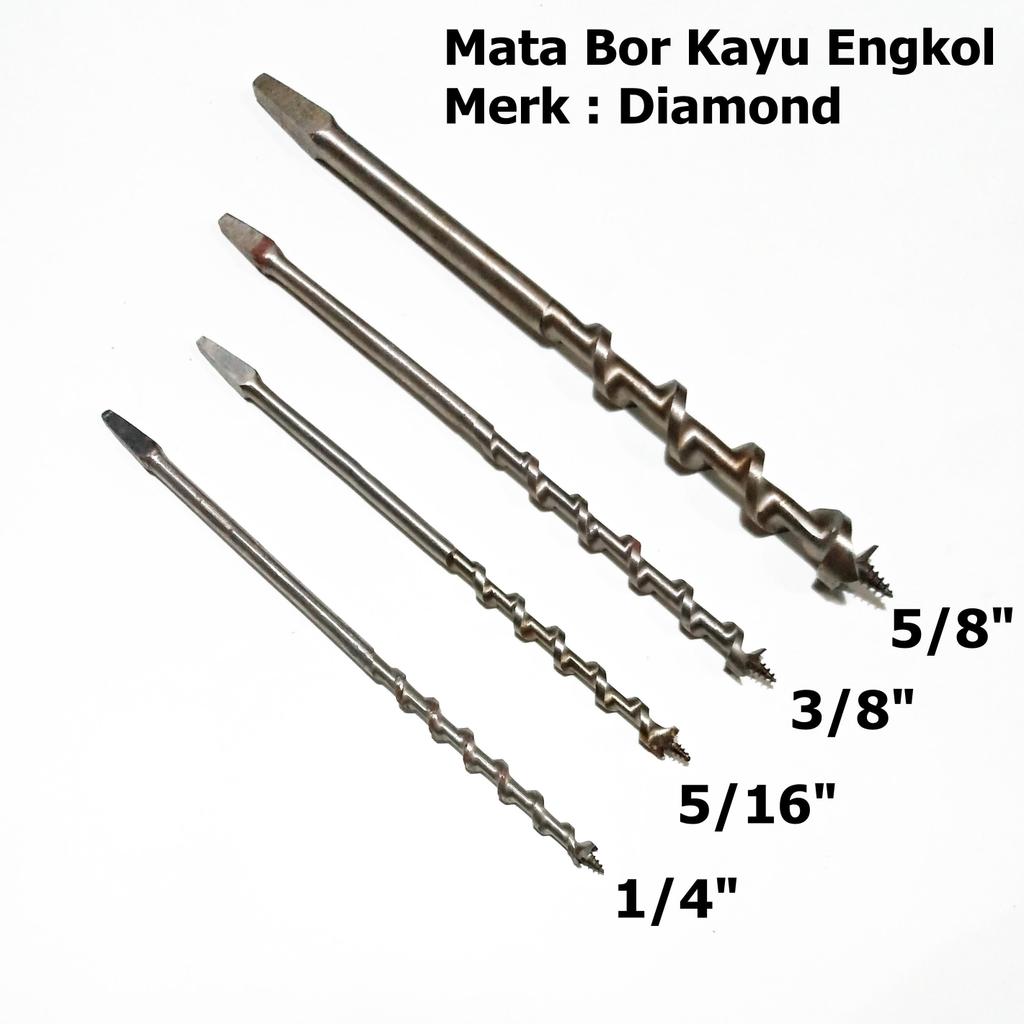 Mata Bor Kayu Engkol Manual Set 4 pcs - Mata Bor Engkol Diamond