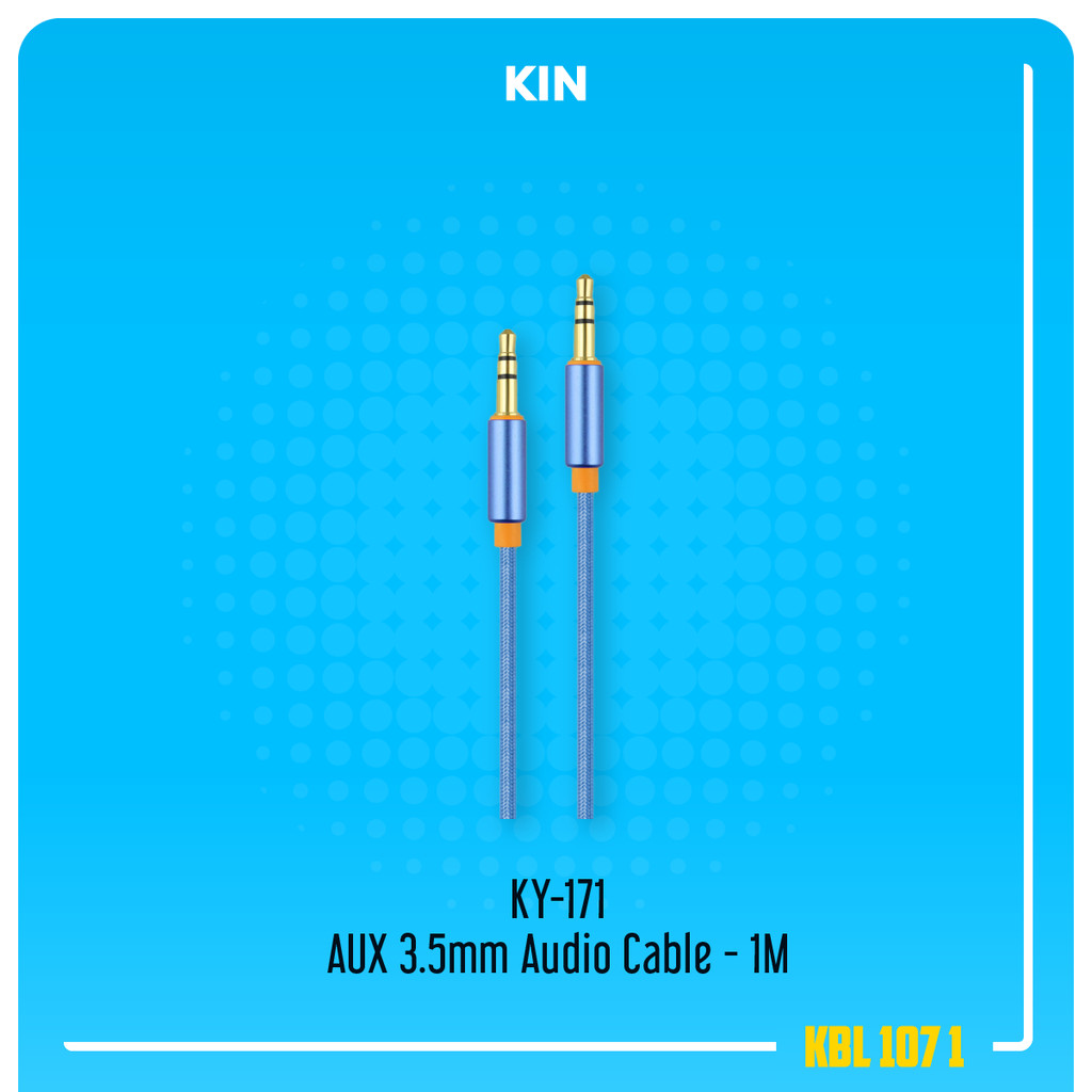 Kin KY-171 AUX 3.5mm Gold Plated Braided Audio Cable Kabel - 1M