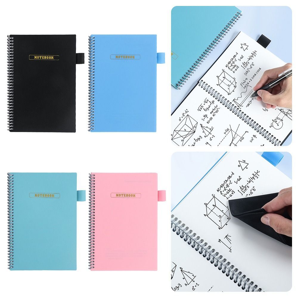 A5 Erasable Whiteboard Journal Diary Erasing Cloth Memo Blank Notepad Planner Book Reusable Smart