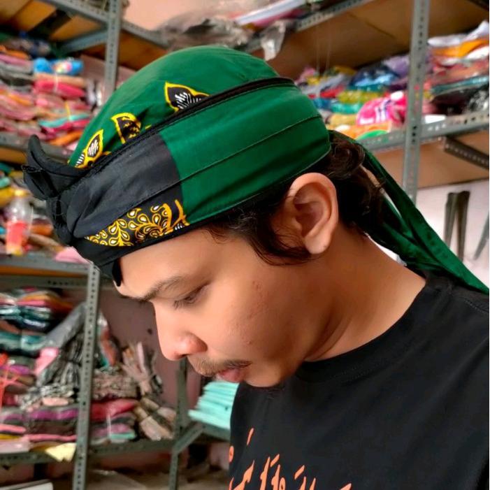 Original Blangkon Motif Hijau Bisa Dicuci Jawa Blangkon Sunda Udeng Jawa Udeng Sunda Katun Halus