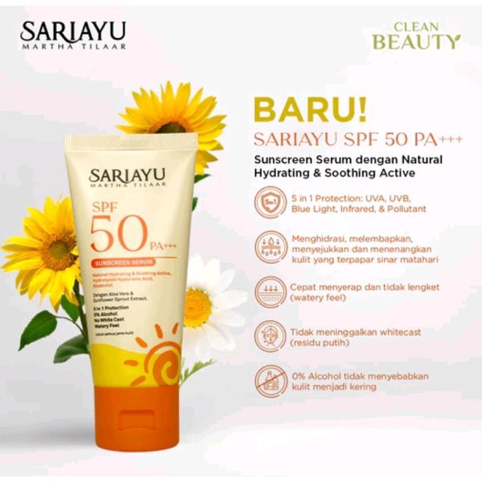 mjm SARIAYU SUNSCREEN SERUM SPF 50 PA+++ Semua Jenis Kulit Wajah
