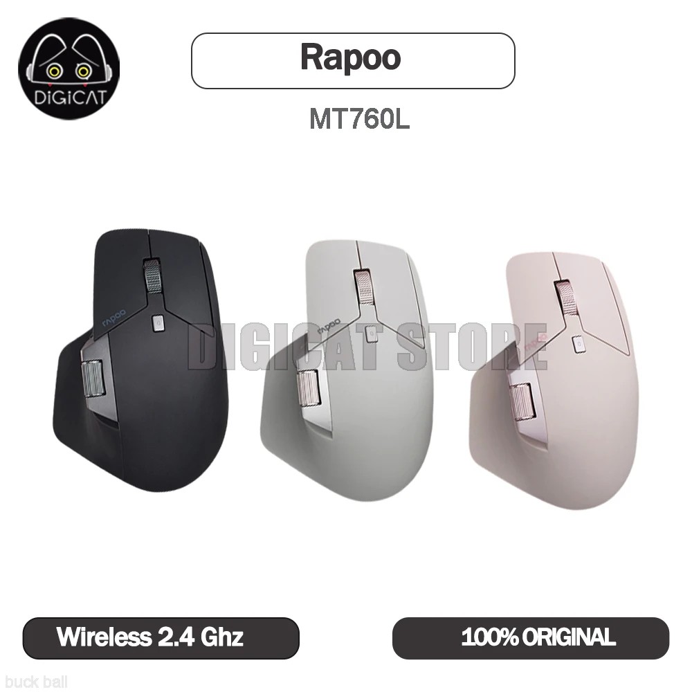 Rapoo MT760L Gaming Mouse Wireless Mouse 3200 DPI Easy-Switch Up to 4 Devices 3 Mode Connection 2.4G