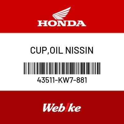 Cup, Oil Nissin 43511-Kw7-881 Msx125 Grom Suku Cadang Asli Honda