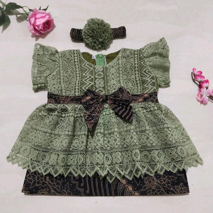 KEBAYA BAYI / KEBAYA ANAK / SETELAN KEBAYA Hijau Olive