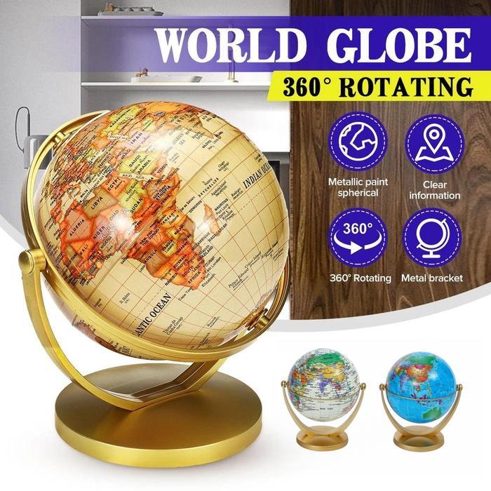 New NUANYANG GLOBE PAJANGAN MINIATUR BOLA DUNIA ATLAS ORNAMEN DEKORASI UKURAN KECIL DIAMETER 10,6 CM