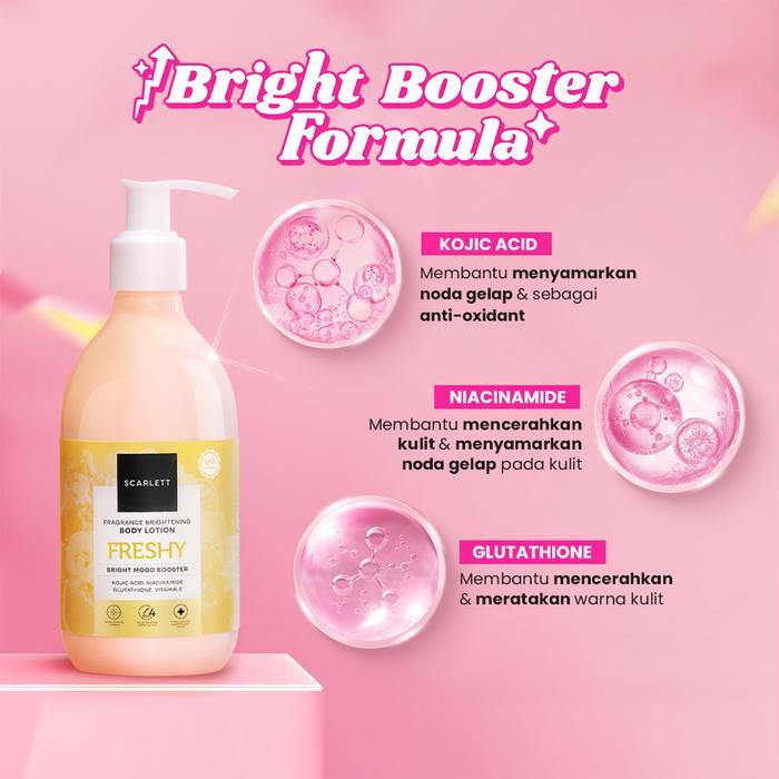 75r2- Scarlett Whitening New Fragrance Brightening Body Lotion Bright Mood Booster Freshy