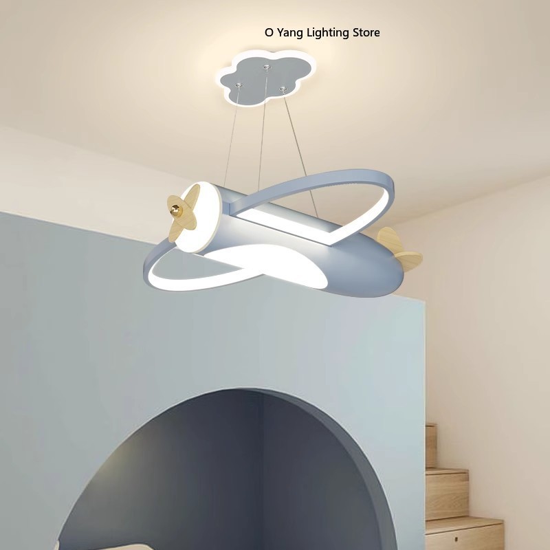 Lampu Langit-langit Pesawat Gaya Krem LED Lampu Kamar Anak Romantis Hangat Kamar Bayi Perempuan