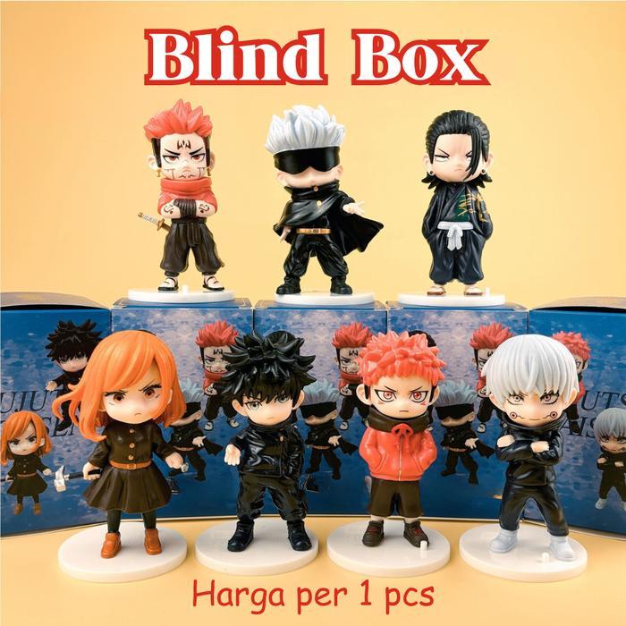 k6jp- [Randomfinds] Blind Box Karakter Jujutsu Kaizen / Jjk / Gojo Nanami Megumi Geto / Cute