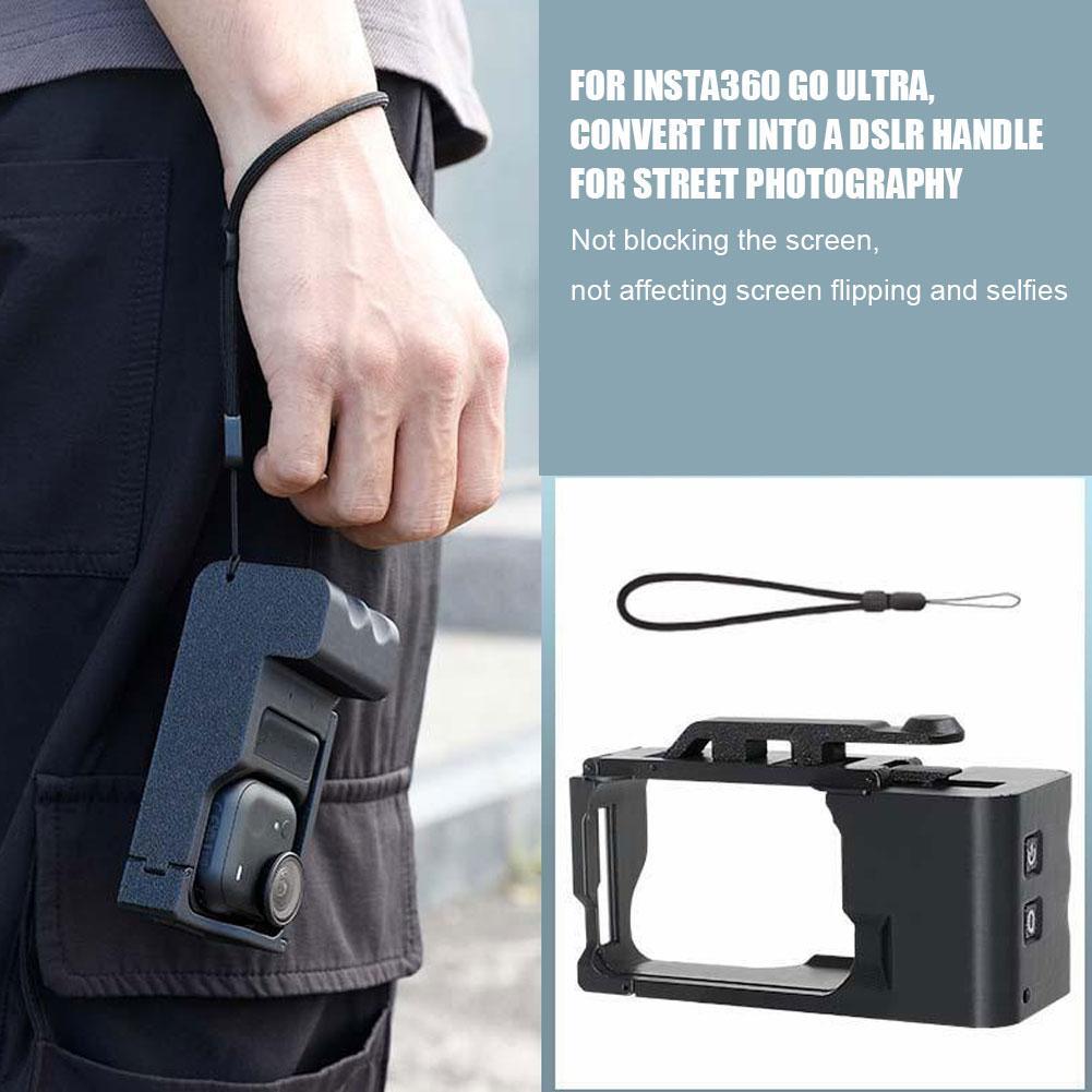 For Insta360 Go Ultra Protective Frame Extendable Street Camera Shooting Handheld Grip Frame Handle