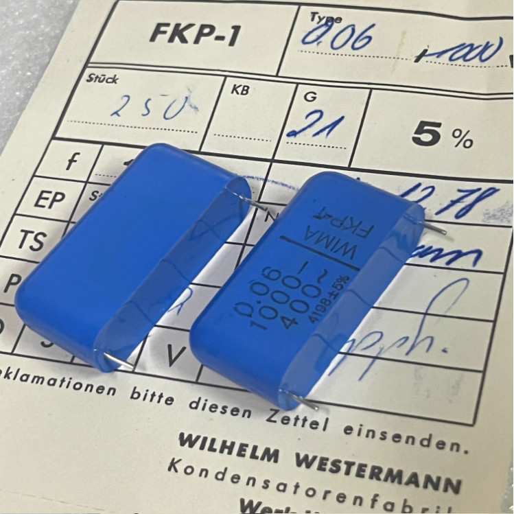 10Pcs/Lot German Original Wima Fkp-1 Series 0.06Uf 1000V 400Vac Coupled Audio Capacitor Free