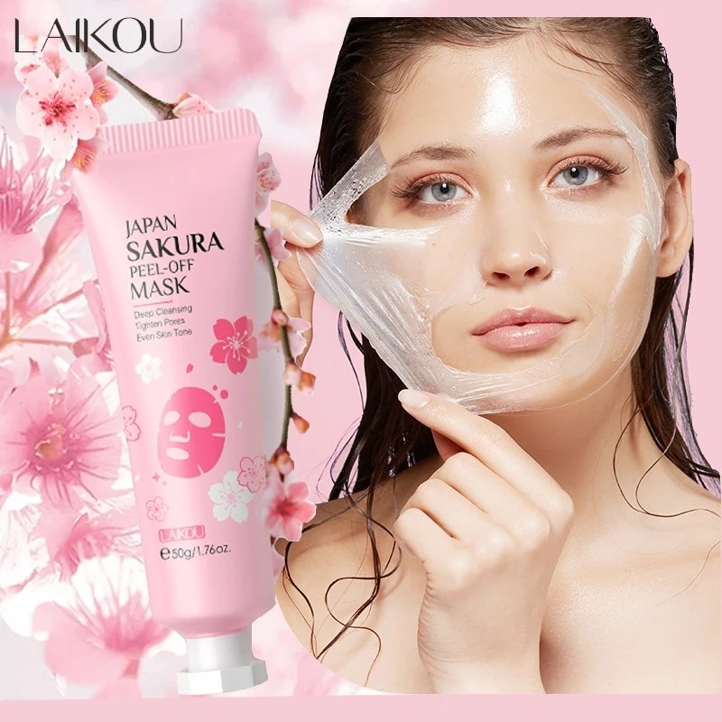 Laikou Sakura 24K Gold Peeling Face Mask Anti Wrinkle Whitening Acne Blackhead Removal Facial Tear