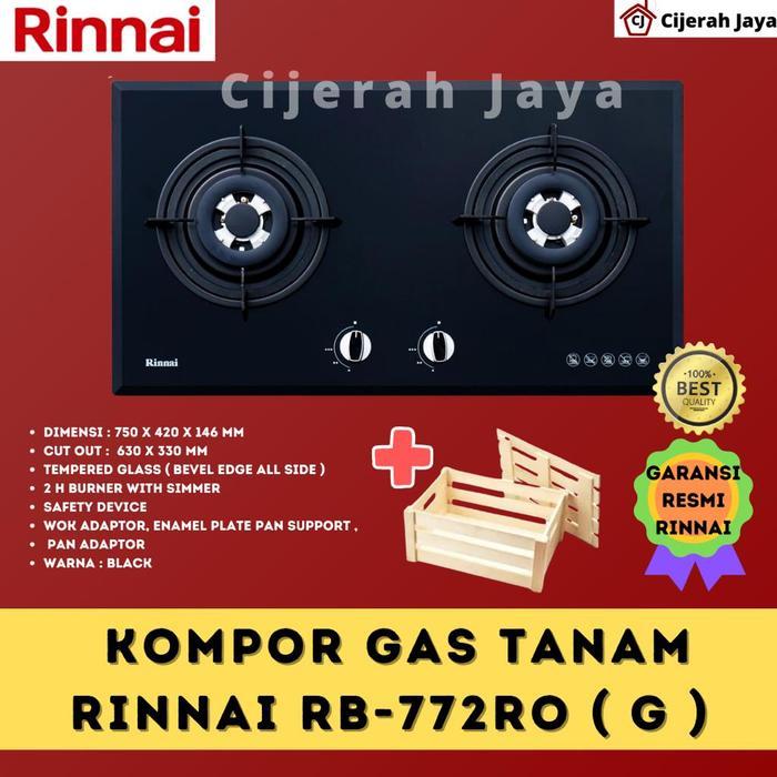RINNAI RB 772 ROG KOMPOR GAS TANAM RINNAI RB 772ROG KOMPOR GAS TANAM 2 TUNGKU BUILT IN HOB RINNAI