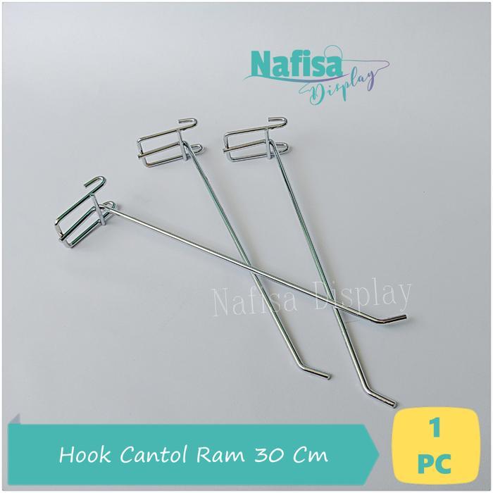 Single Hook Ram 30 Cm Display Besi Gantungan Aksesoris