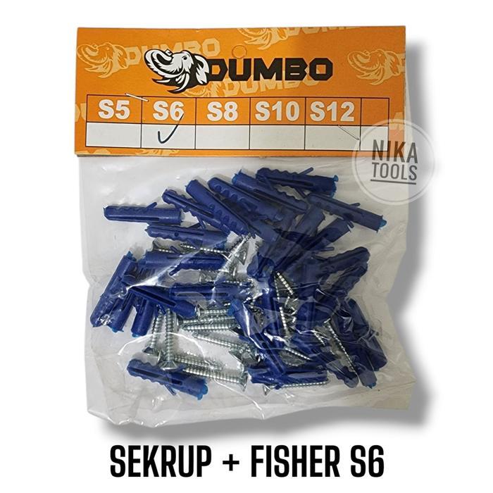 Skup Sekrup Fisher S6 Isi 25pcs Fisher Lubang Dinding 6mm