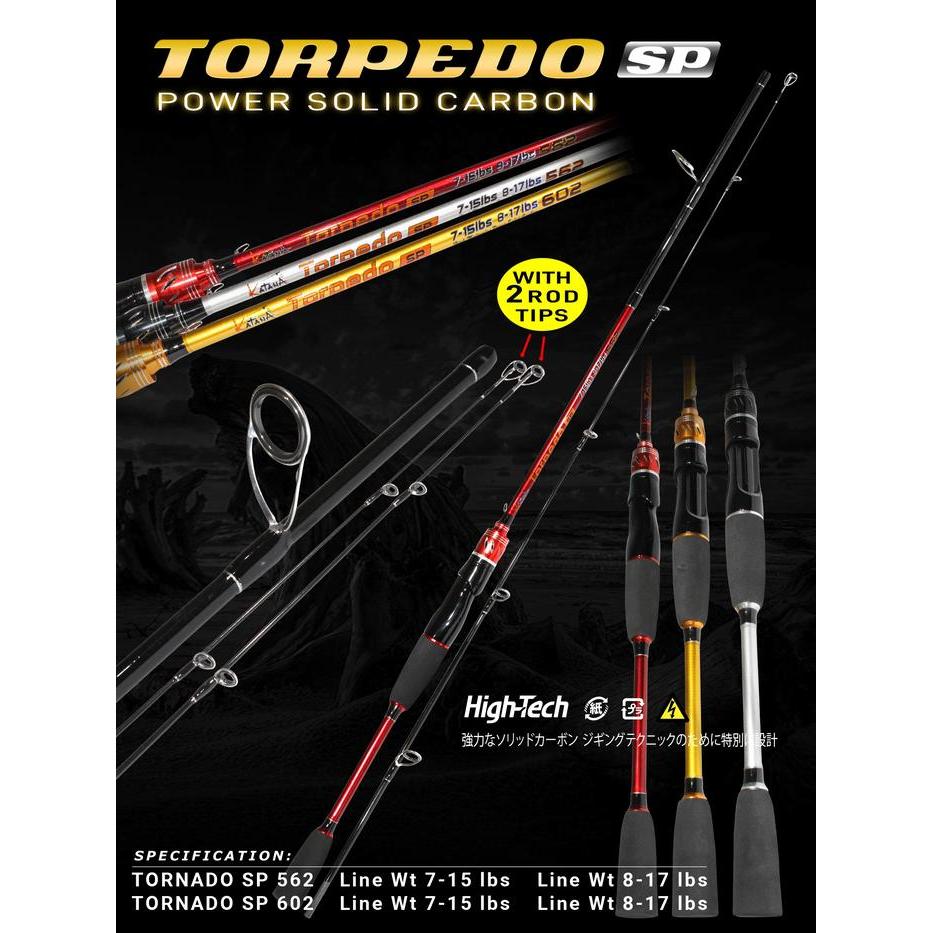 Joran Pancing Spinning Katana Torpedo Sp (2 TIP) Carbon Solid Japan Style