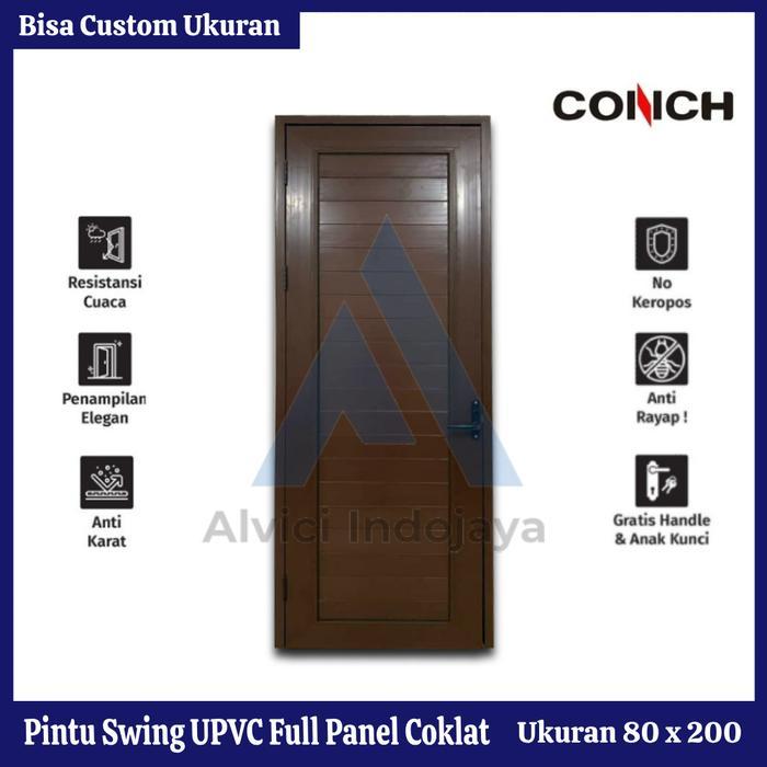 Pintu UPVC Conch Ekonomis Coklat
