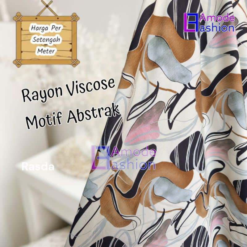Kain Rayon Viscose Motif Abstrak
