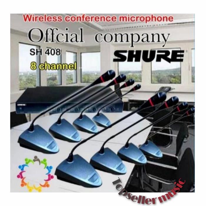 MIC CONFERENCE PODIUM SHURE SH408 WIRELESS MIC SHURE SH 408 MIC MEJA