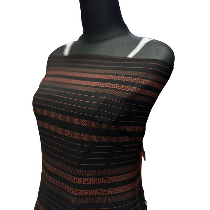 jq41- ( 0.5 M ) Kain Jet Black Motif-Kain Motif Tebal Dan Jatuh Bahan Gamis, Abaya, Kaftan,