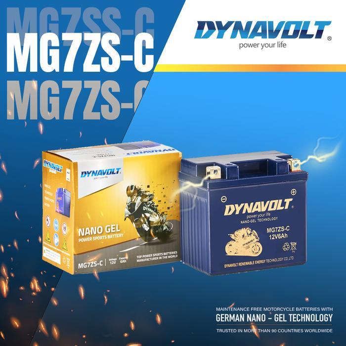 Aki Motor Honda Beat Scoopy Iss Dynavolt Mg7Zs-C 12V6Ah Cca 180