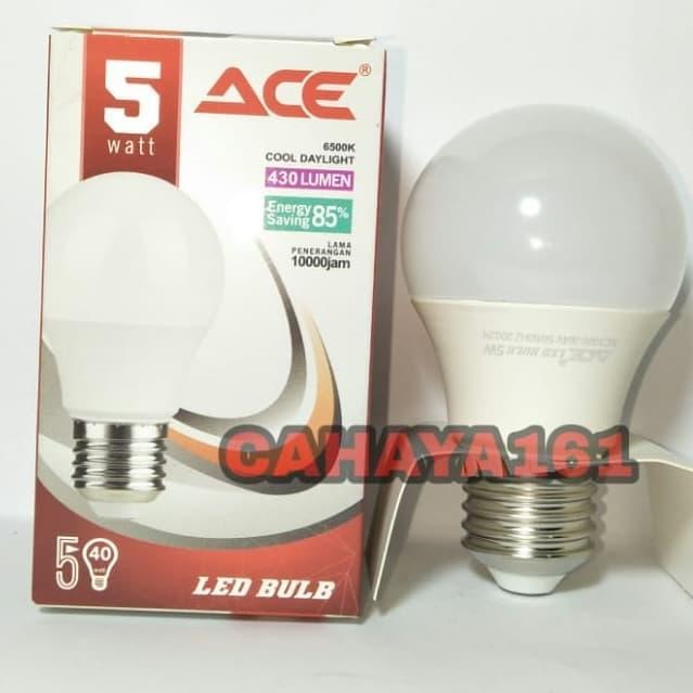 New Lampu led bulb ACE 5 watt putih