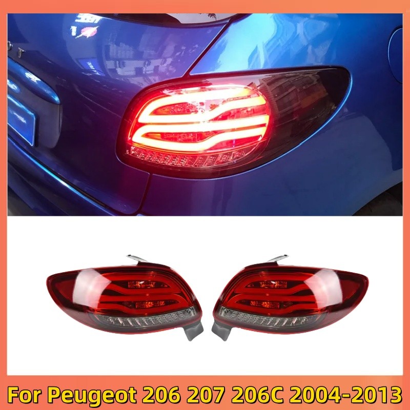 Tail Lamp for Peugeot 206 207 206C LED Tail Light 2004-2013 206 Rear Fog Brake Turn Signal