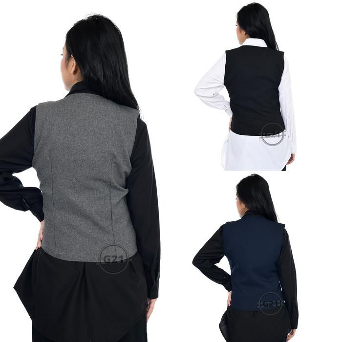 Grosir Rompi Vest Jas Wanita Formal Hitam Slimfit Kerja Kantor Premium High Quality Terlaris