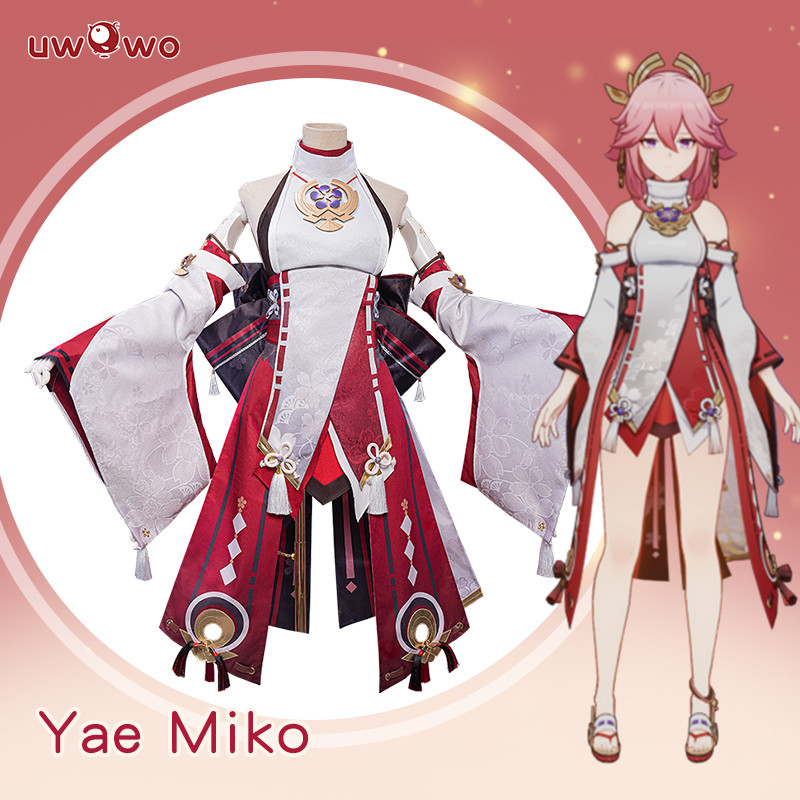  UWOWO Yae Miko Cosplay Costume Game Genshin Impact Cosplay Guuji Yae Figure Dress Party