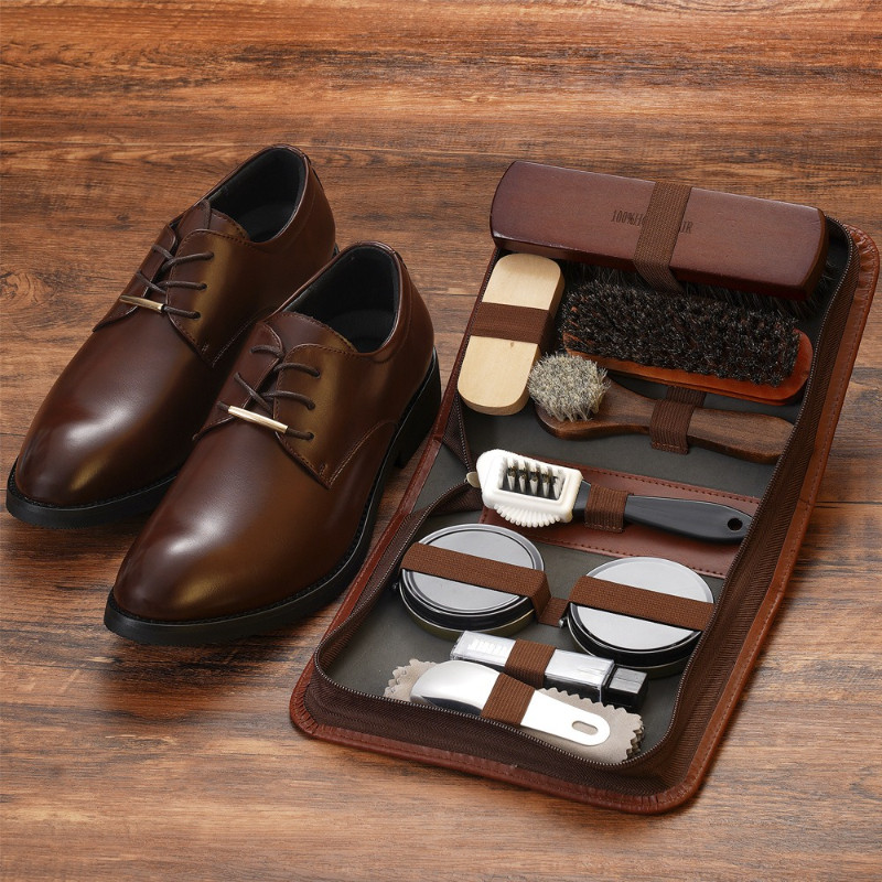 Horse Hair Brush Leather Shoe Wax Set,maintenance Oil Leather Jacket Care,shoe Polish,car Interior