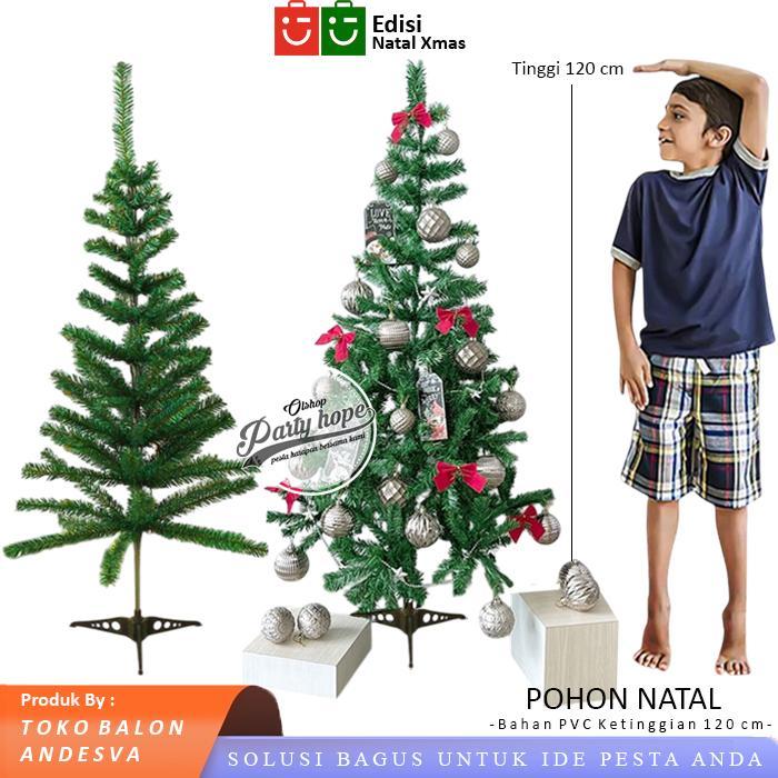 Pohon Natal PVC 120 cm / Pohon Natal Christmas Tree Tinggi 120 cm / Ornamen Hiasan Pohon Natal PVC