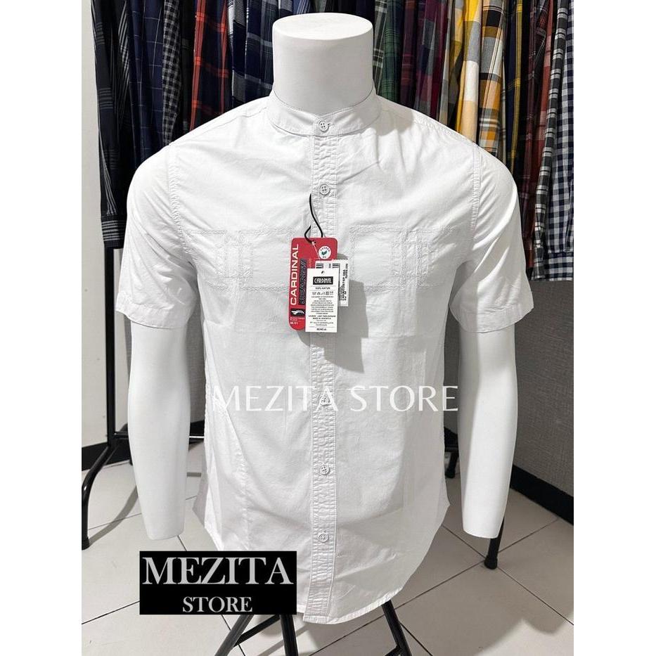 Kemeja Koko Cardinal Lengan Pendek Slimfit Putih