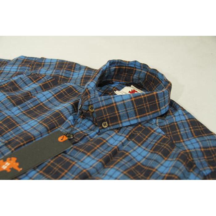 Kemeja Flanel Pria Lengan Panjang Slimfit Ilefen Tuelef Light Blue