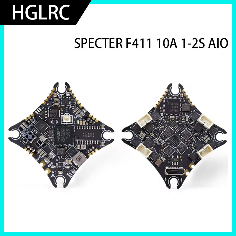 Future Flight Hglrc Specter F411 10A 1-2S Aio Flight Controller Expresslrs 2.4G Receiver 5.8Ghz