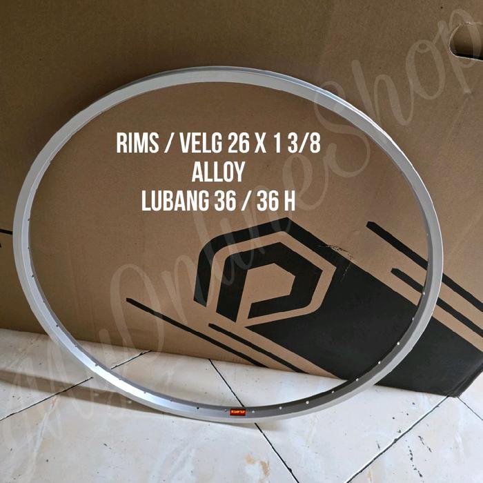 RIMS VELG 26 X 1 3/8 SEPEDA CTB JENGKI 36H LUBANG 36 ALLOY 36 HOLE