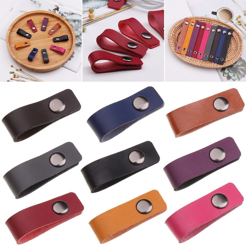 5pcs 9 Colors Management Holder Work Travel Accessories Wire Ties Earphone Wrap Winder Leather Cable