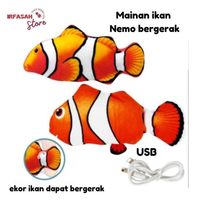 Mainan Kucing Boneka Ikan Bergerak Gerak Murah Boneka Bayi Tidur
