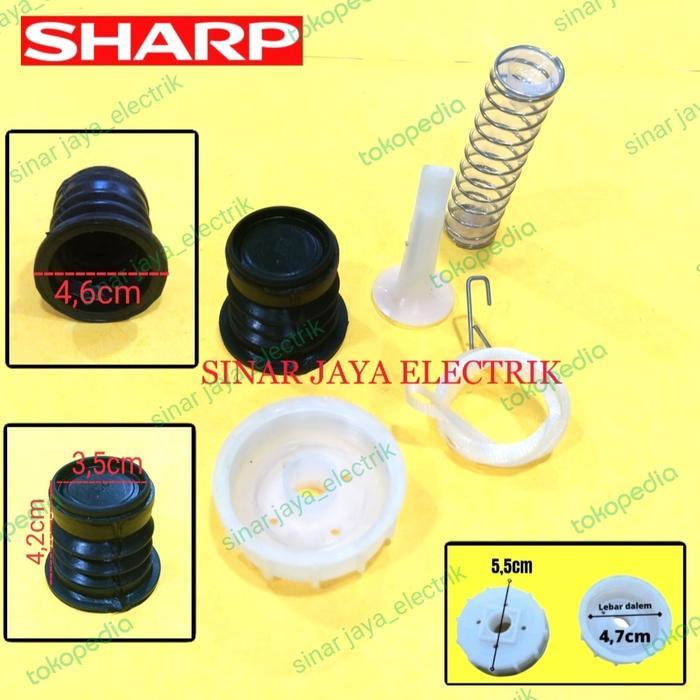 SEAL KARET + TUTUP PEMBUANGAN MESIN CUCI SHARP 2 TABUNG 1 SET