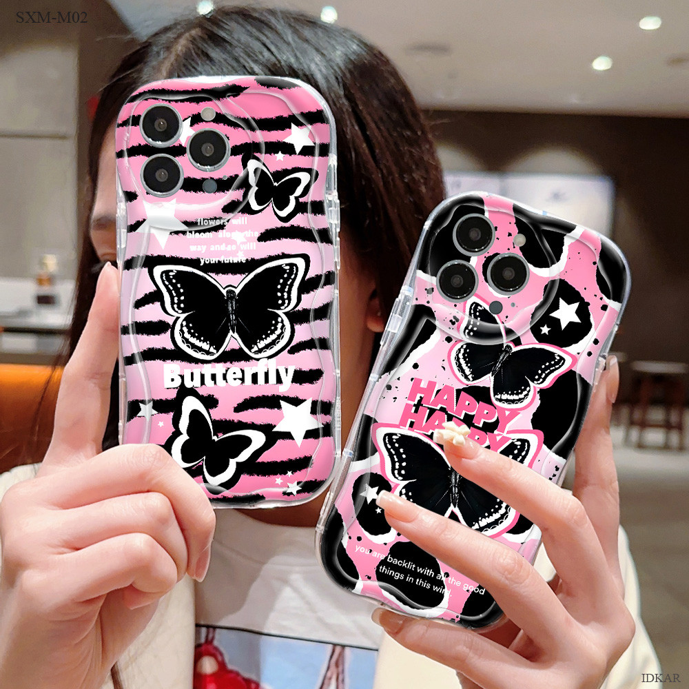 Casing Kupu-Kupu Untuk For Compitable With Samsung Galaxy M15 M02 M11 M12 M22 5G Phone Case Softcase