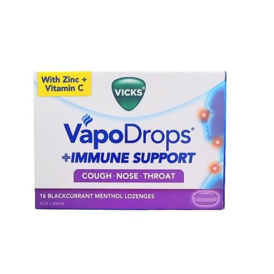 VICKS VAPODROPS IMMUNE SUPPORT COUGH NOSE THROAT
