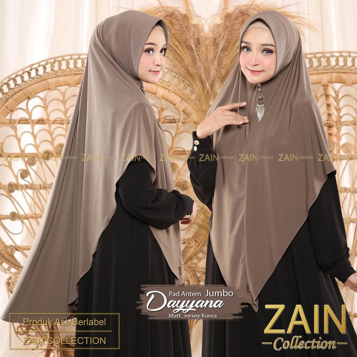 Dayyana Jumbo Jilbab Jersey Jumbo Kerudung Anti Tembem Bergo Syari Instan Khimar Pad Soft Hijab