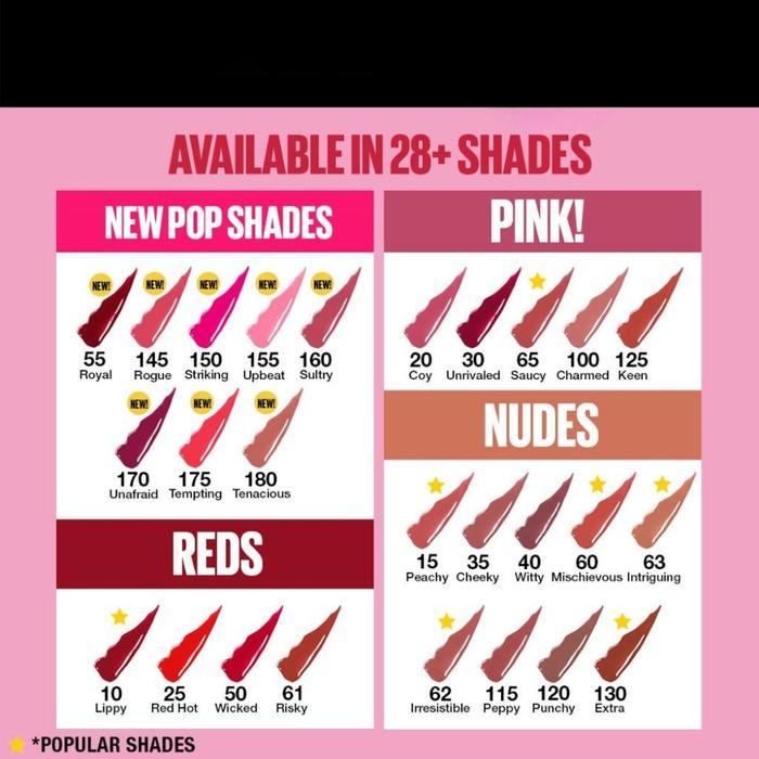 bde1- Maybelline Superstay Vinyl Ink Lipstik Glossy Tahan Lama 16 Jam Tanpa Transfer Dengan