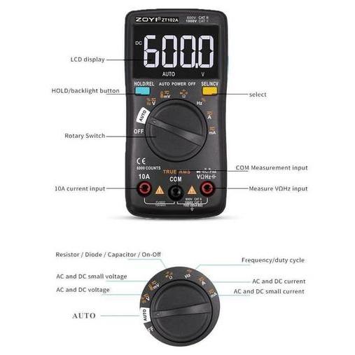 Multimeter Digital Avometer Multitester Auto Ori Zoyi / Intelegent