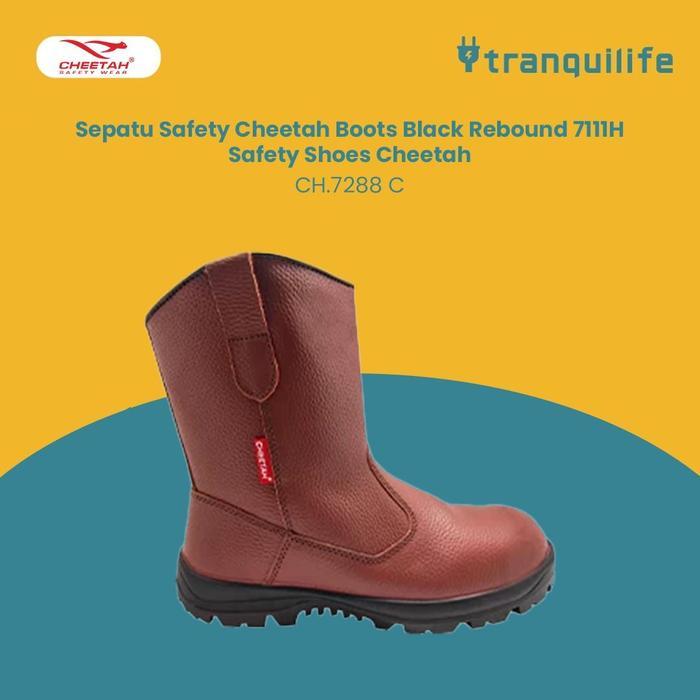 Sepatu Safety Cheetah Boots Coklat Rebound 7288C Safety Shoes Cheetah