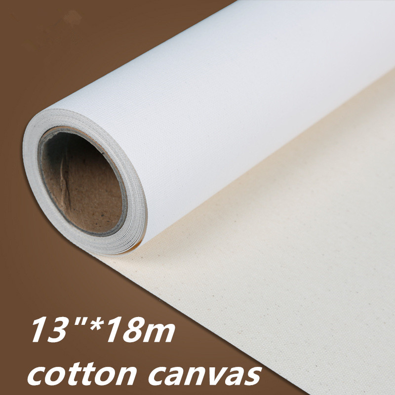 13in33cm x 18 m Inkjet Cotton Blank Printing Canvas For Oil Painting Inkjet Printing