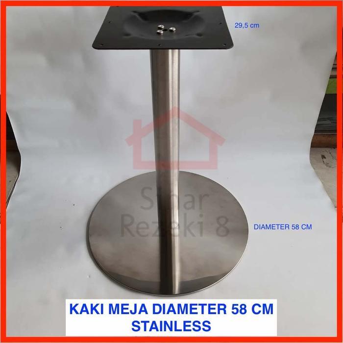 Kaki Meja Bulat 58 Cm Stainless Cafe Restoran Foodcourt Makan