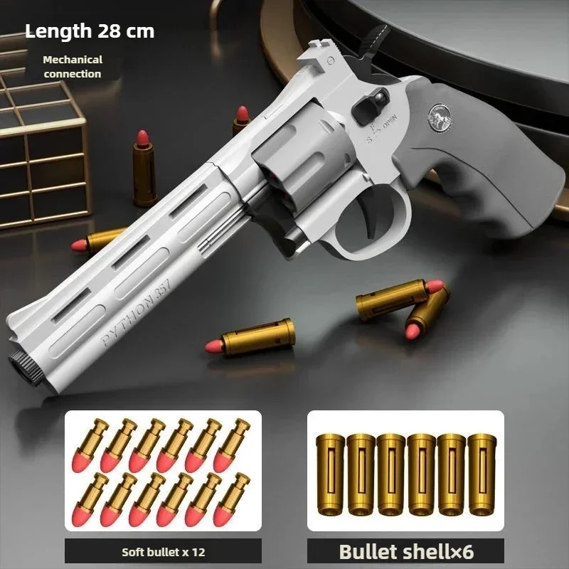 Continuous Firing ZP5 357 Style Revolver Launcher Soft Dart Bullet Toy Gun for CS Outdoor Game Kids