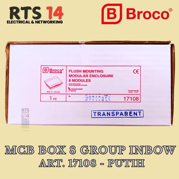 MCB Box Broco 8 Group Inbow Transparan Art. 17108-50 / Kotak Panel Listrik 8 Slot Tanam Transparan