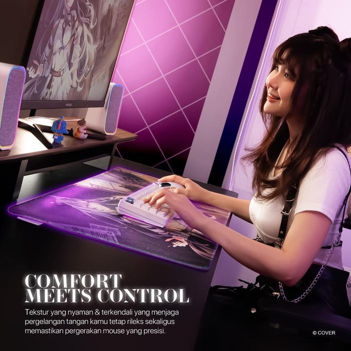 fmzp- Fantech X Vestia Zeta Hololive Exclusive Limited Edition Deskmat Mp905 & Mouse Wg9