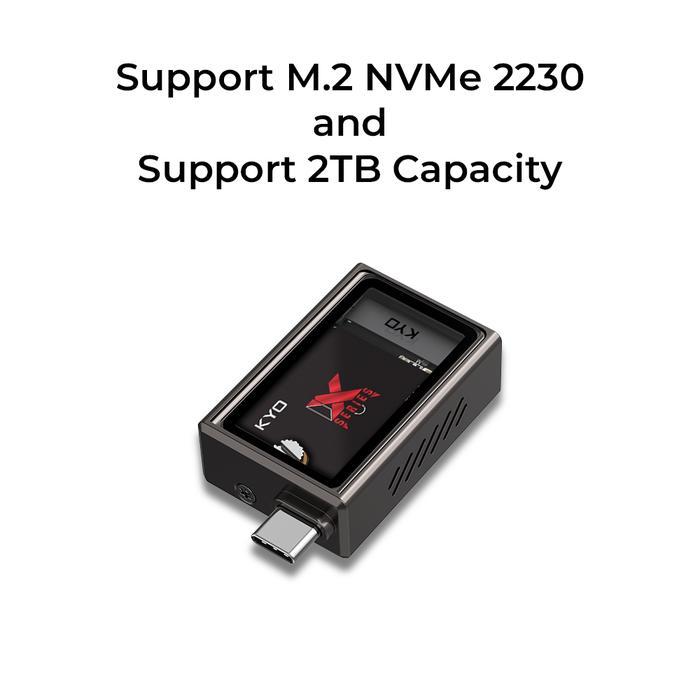 mpq3- Kyo Mini X 10Gbps Portable Ssd Enclosure With Active Cooling Fan M.2 Nvme 2230 For